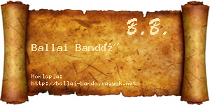 Ballai Bandó névjegykártya